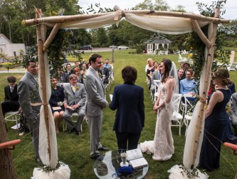 Ceremony seen from the barn, Lisa Nicolosi photographer